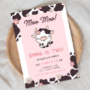 Search for cow print party invitations Farm