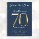 Search for 70th birthday save the dates Gold