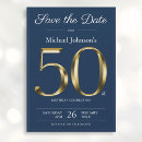 Search for 50th birthday save the dates Navy blue