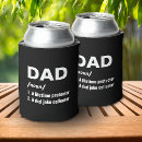 Search for funny fathers day can coolers Black and white