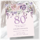 Search for purple 80th birthday invitations Floral