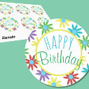 Search for blue yellow red stickers Happy birthday