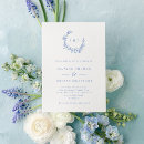 Search for blue floral wreath invitations Blue and white