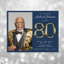 Search for male 80th birthday invitations Gold