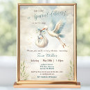 Search for vintage stork baby shower invitations Blue