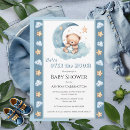 Search for over the moon baby shower invitations Blue
