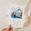 Search for greece destination wedding invitations Blue and white