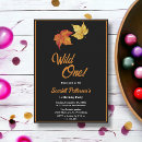 Search for fall leaves birthday invitations Simple