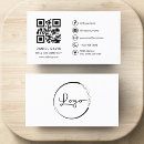 Search for simple plain white business cards Qr code