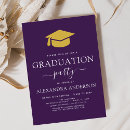 Search for purple and gold graduation invitations High school