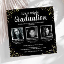 Search for triple graduation invitations announcements Graduate