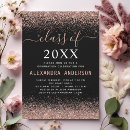 Search for rose gold glitter graduation invitations Sparkle