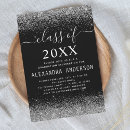 Search for black and silver graduation invitations Glitter