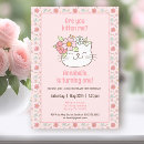 Search for kitten 1st birthday invitations Pastel
