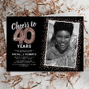 Search for rose gold 40th birthday invitations Forty and fabulous