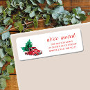 Search for moving return address labels Red truck