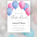 Search for pink blue balloon gender reveal invitations What will baby be