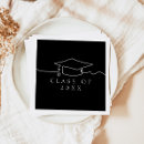 Search for graduation hat napkins Black and white