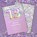 Search for girls 13th birthday invitations Thirteen