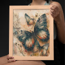 Search for vintage butterfly posters Watercolor