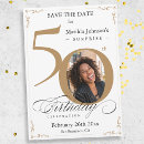 Search for save the date 50th birthday invitations Gold
