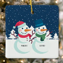 Search for snowman couple christmas tree decorations Cute