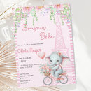 Search for bicycle baby shower invitations Pink