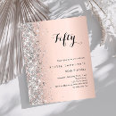 Search for rose gold glitter birthday invitations Silver