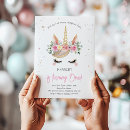 Search for watercolor unicorn birthday invitations Girl