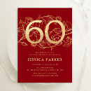 Search for elegant red and gold birthday invitations For her