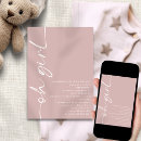 Search for script baby girl shower invitations Dusty rose