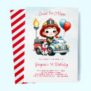 Search for fireman 1st birthday invitations Firetruck