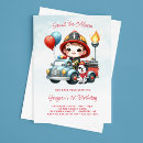 Search for fireman 1st birthday invitations Firetruck