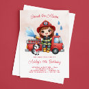 Search for girl firefighter birthday invitations Fire truck