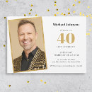 Search for for him 40th birthday invitations Gold
