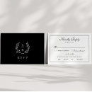 Search for menu choices wedding rsvp cards Black and white