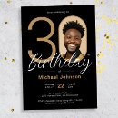 Search for black gold 30th invitations Simple