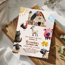 Search for barnyard 1st birthday invitations Watercolor farm animals