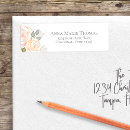 Search for peach flowers return address labels Blush pink