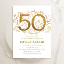 Search for gold and white 50th birthday invitations Elegant