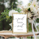 Search for please find your seat wedding signs Black and white