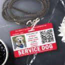 Search for service dog id badges Red white