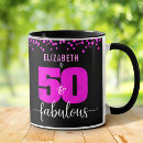 Search for hot pink and black mugs 50 and fabulous
