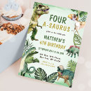Search for dinosaur fourth birthday invitations Prehistoric party