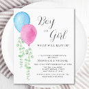 Search for pink and blue invitations Boy or girl