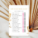 Search for he said she said bridal games Champagne