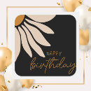 Search for flower happy birthday stickers Black