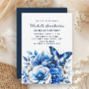 Search for blue butterfly birthday invitations Elegant
