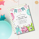 Search for little monster birthday invitations Boys
