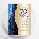 Search for blue 70th birthday invitations Agate